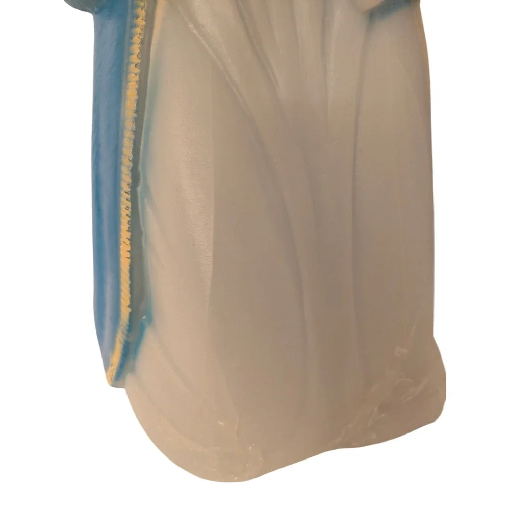 Vintage Religious Figurine Mary Blue Robe Kneeling‎ Praying Sculpture